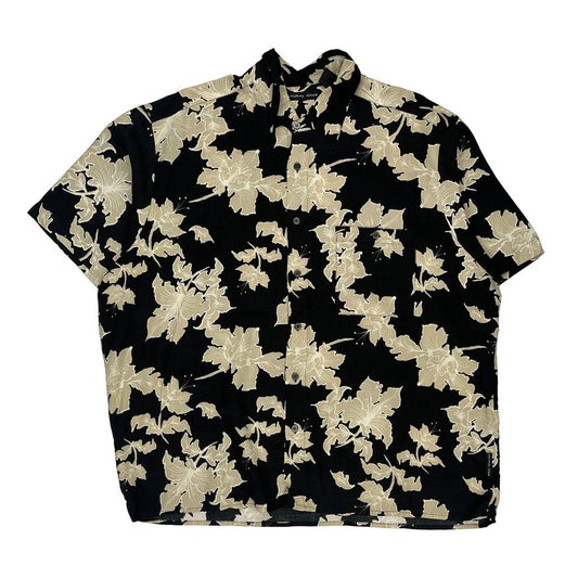 Natural Issue Floral Hawaiian Shirt - XL Black Viscose