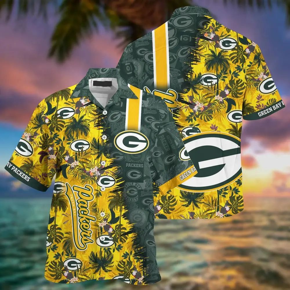Green Bay Packers Tropical Hawaiian Shirt Sunset Design 590161