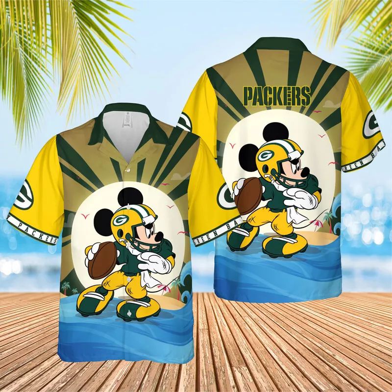 Green Bay Packers Hawaiian Shirt Sunset Touchdown Design 393573