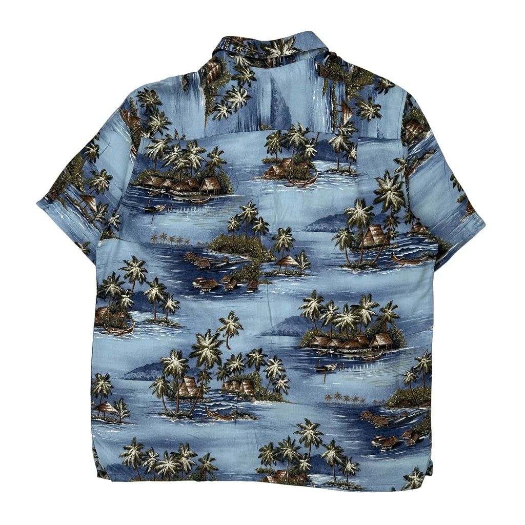 Croft & Barrow Hawaiian Shirt - Large Blue Cotton