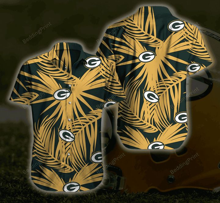 Green Bay Packers Hawaiian Shirt Palm Blaze Design 144833