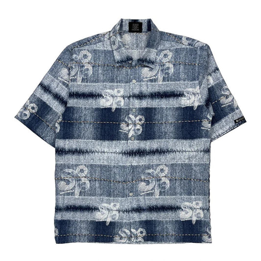 Southpole Floral Hawaiian Shirt - Medium Blue Polyester
