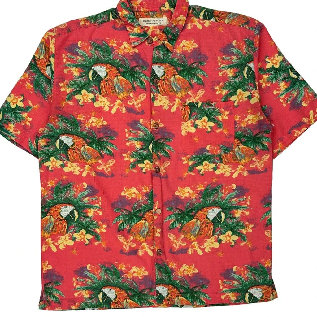 Island Republic Floral Hawaiian Shirt - Large Multicoloured Cotton Blend