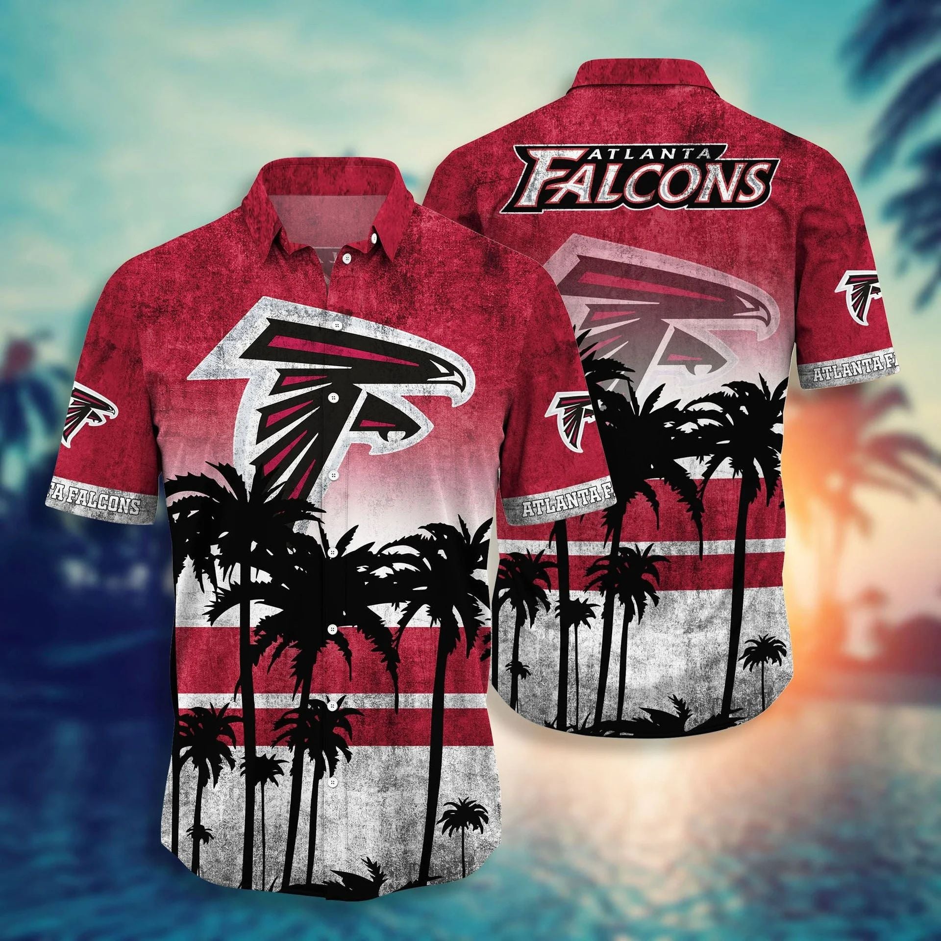 Atlanta Falcons Hawaiian Shirt Tropical Horizon Design by