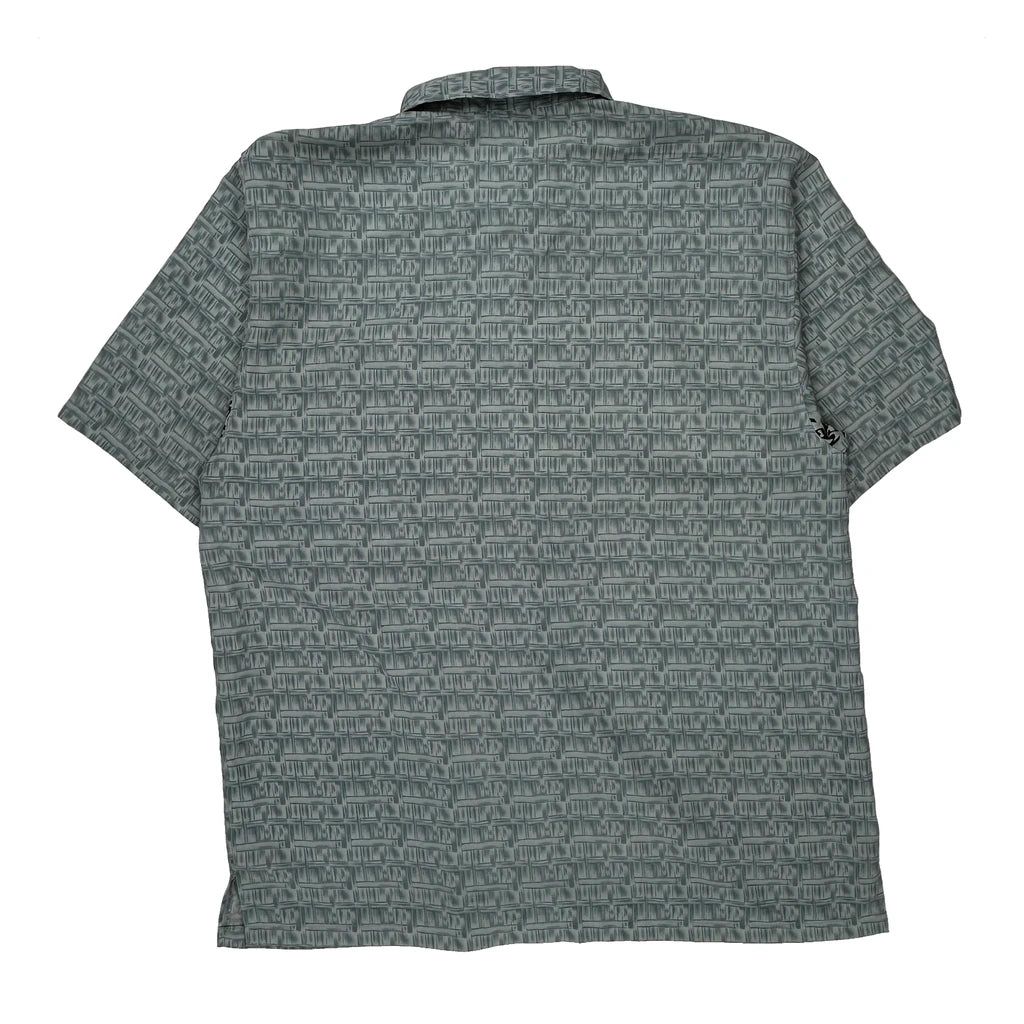 Diss Jeans Hawaiian Shirt - Large Grey Cotton Blend