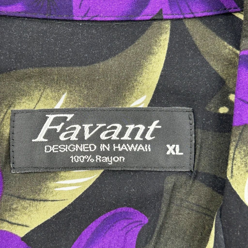 Favant Floral Hawaiian Shirt - XL Black Viscose