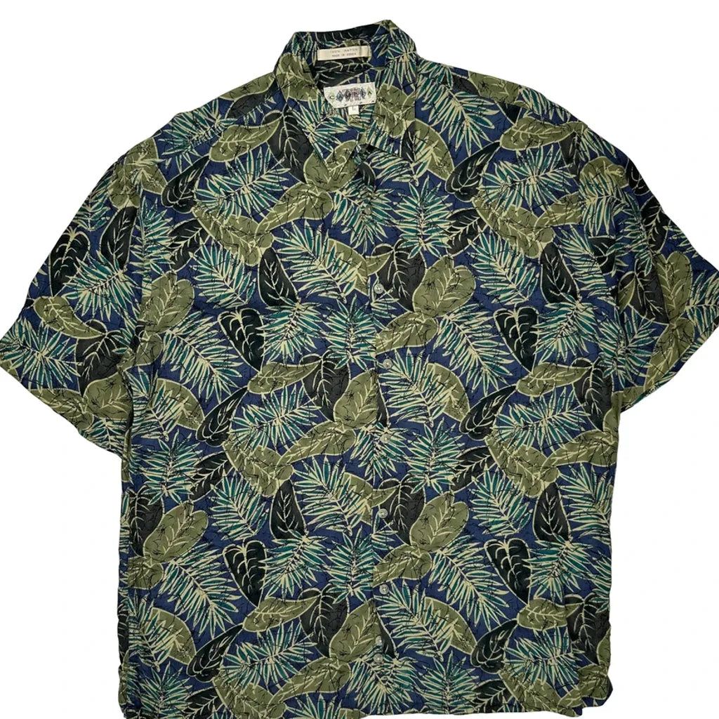Campia Hawaiian Shirt - Large Green Viscose