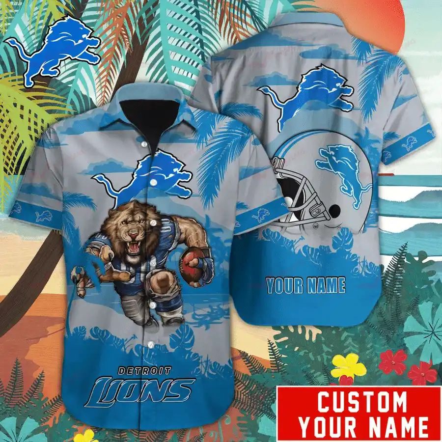 Detroit Lions Hawaiian Shirt Roaring Beast Design 605766