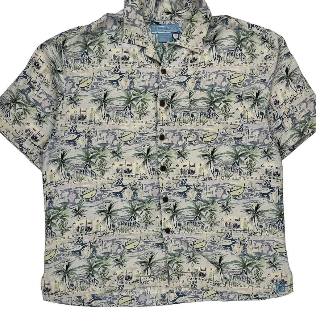 Bermuda Bay Hawaiian Shirt - XL Multicoloured Silk
