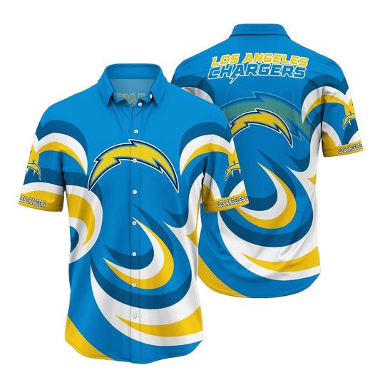 Los Angeles Chargers Hawaiian Shirt Wave Surge Design 963840