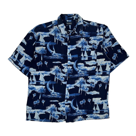 Puritan Hawaiian Shirt - Large Blue Viscose