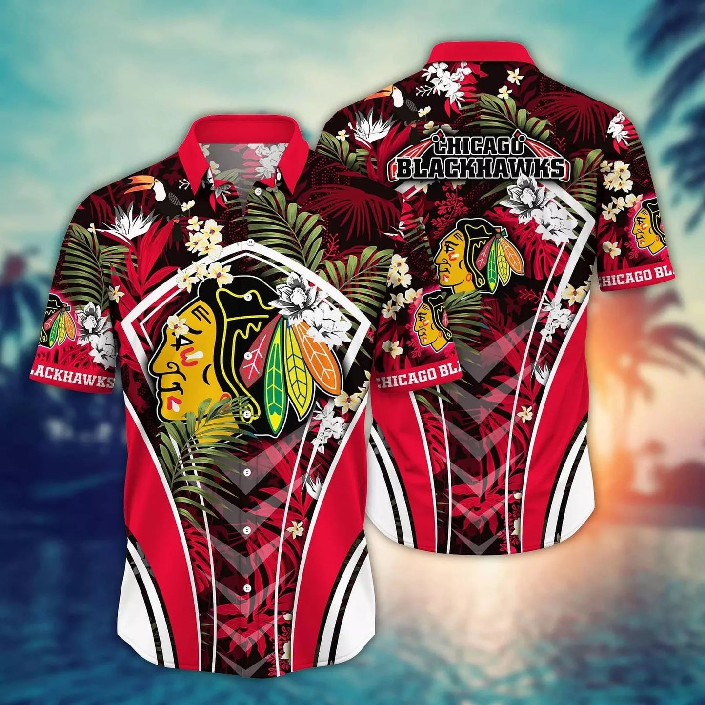 Chicago Blackhawks Tropical Hawaiian Shirt 403705