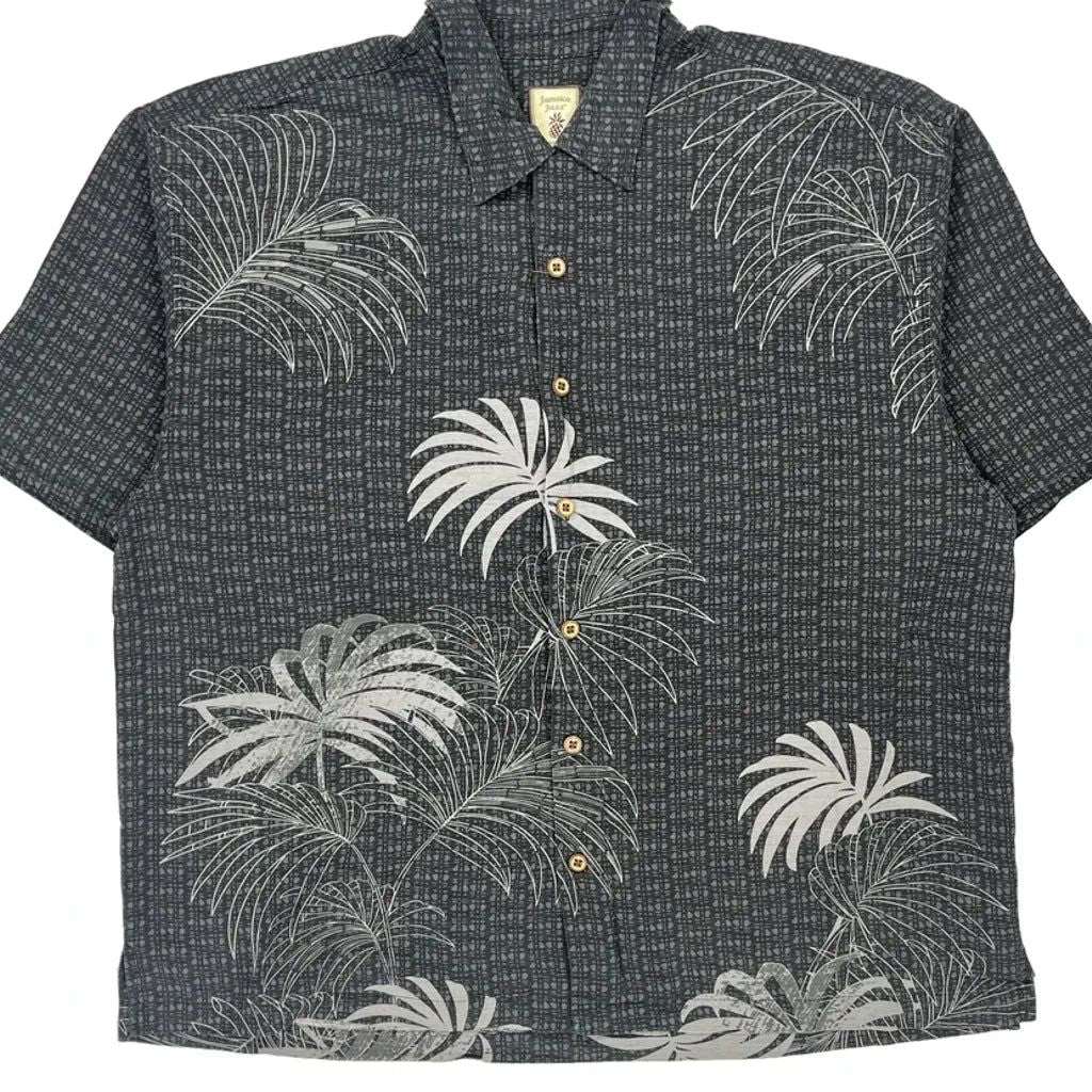 Jamaica Jaxx Hawaiian Shirt - 2XL Grey Silk