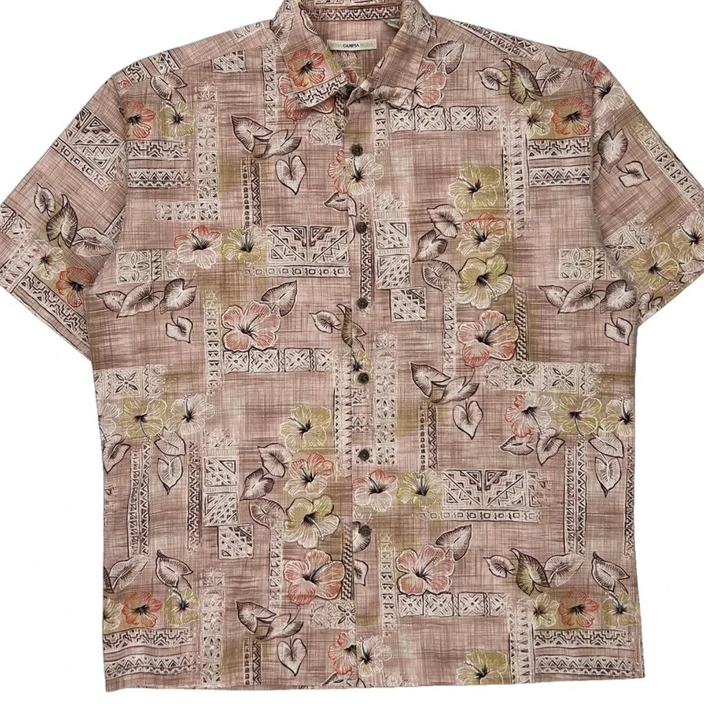 Campia Moda Floral Hawaiian Shirt - Large Multicoloured Cotton