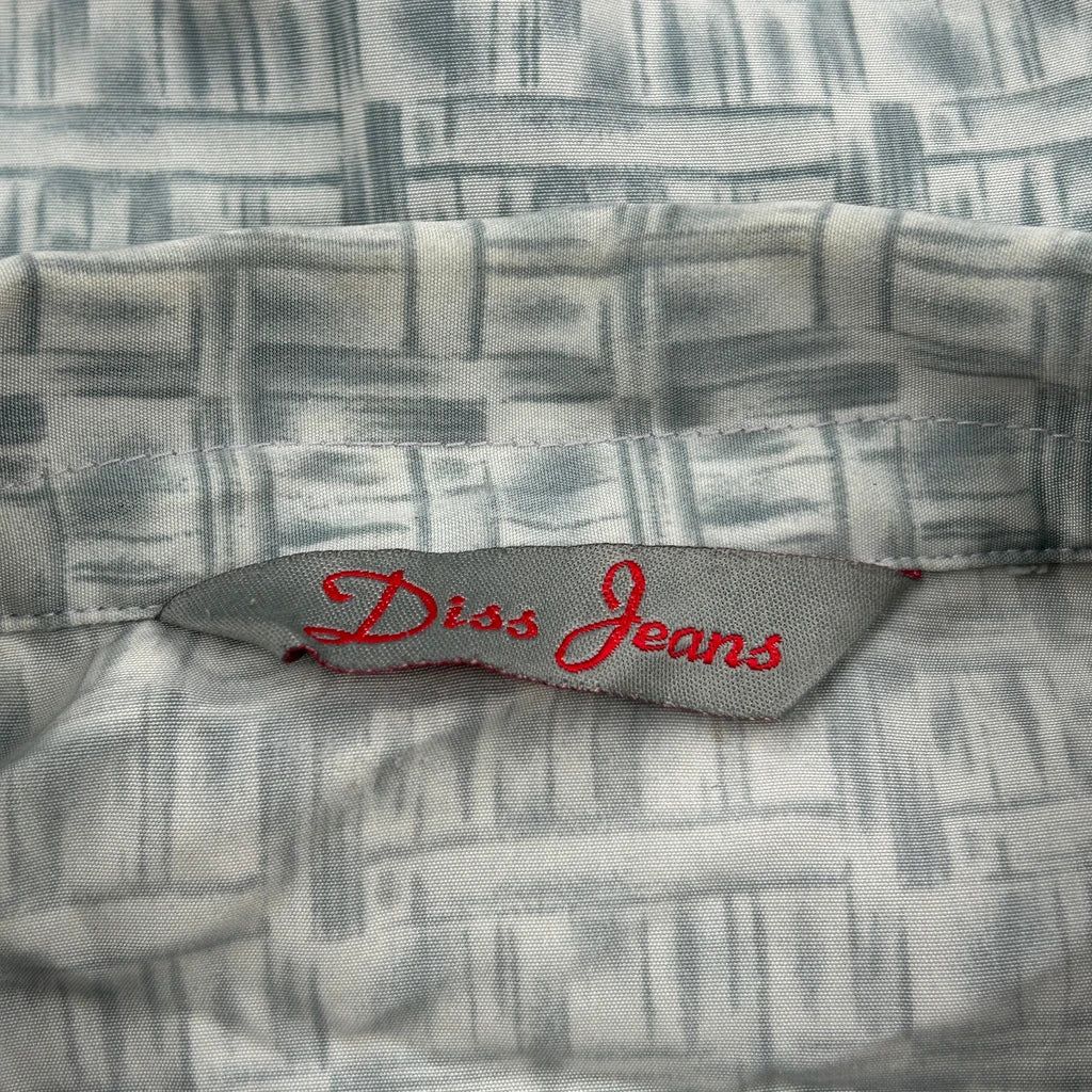 Diss Jeans Hawaiian Shirt - Large Grey Cotton Blend