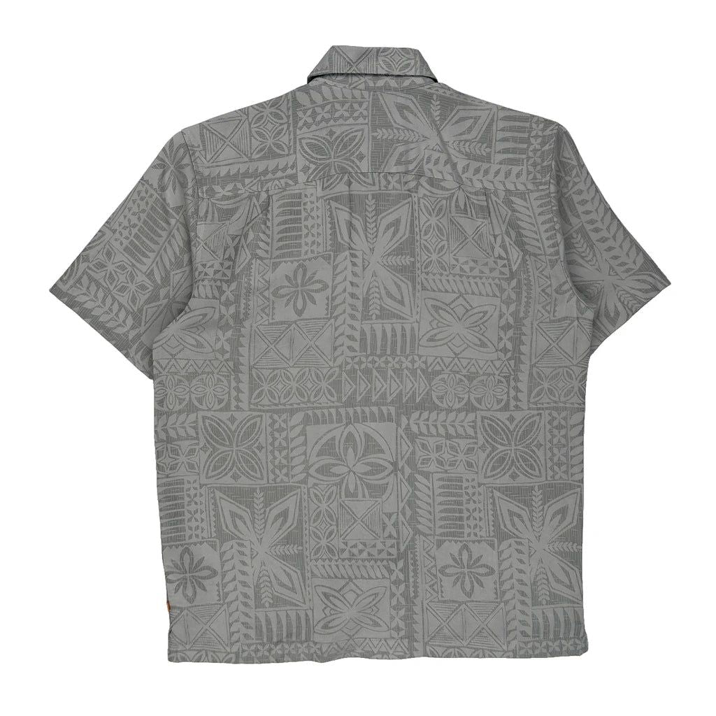 Waterman Collection Quiksilver Hawaiian Shirt - Small Grey Cotton