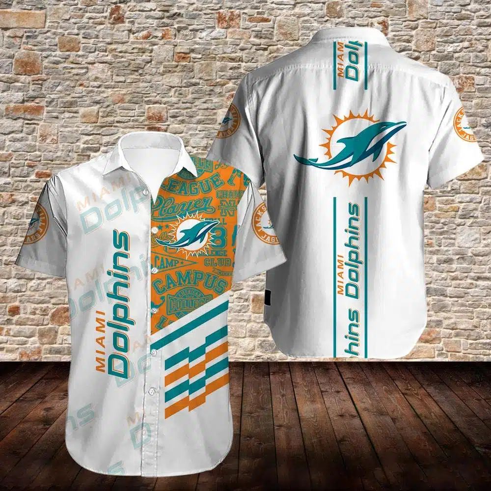 Miami Dolphins Hawaiian Shirt Campus Champion 891003