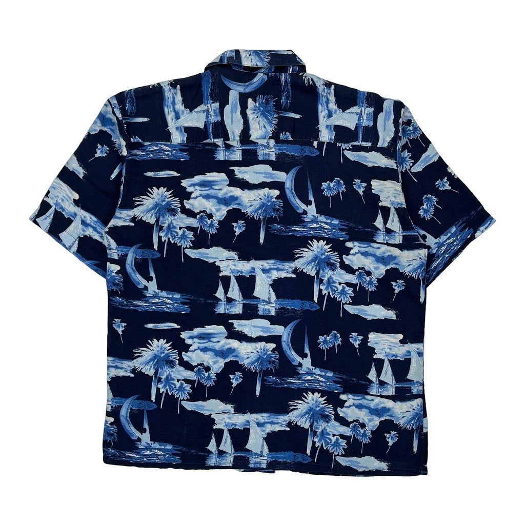 Puritan Hawaiian Shirt - Large Blue Viscose