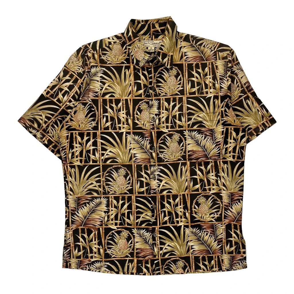Tori Richard Floral Hawaiian Shirt - Small Black Cotton