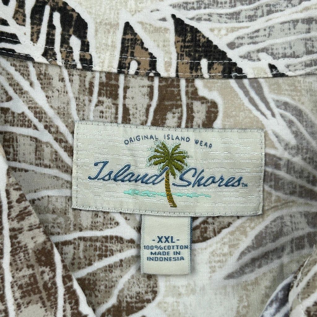 Island Shores Hawaiian Shirt - 2XL Beige Cotton