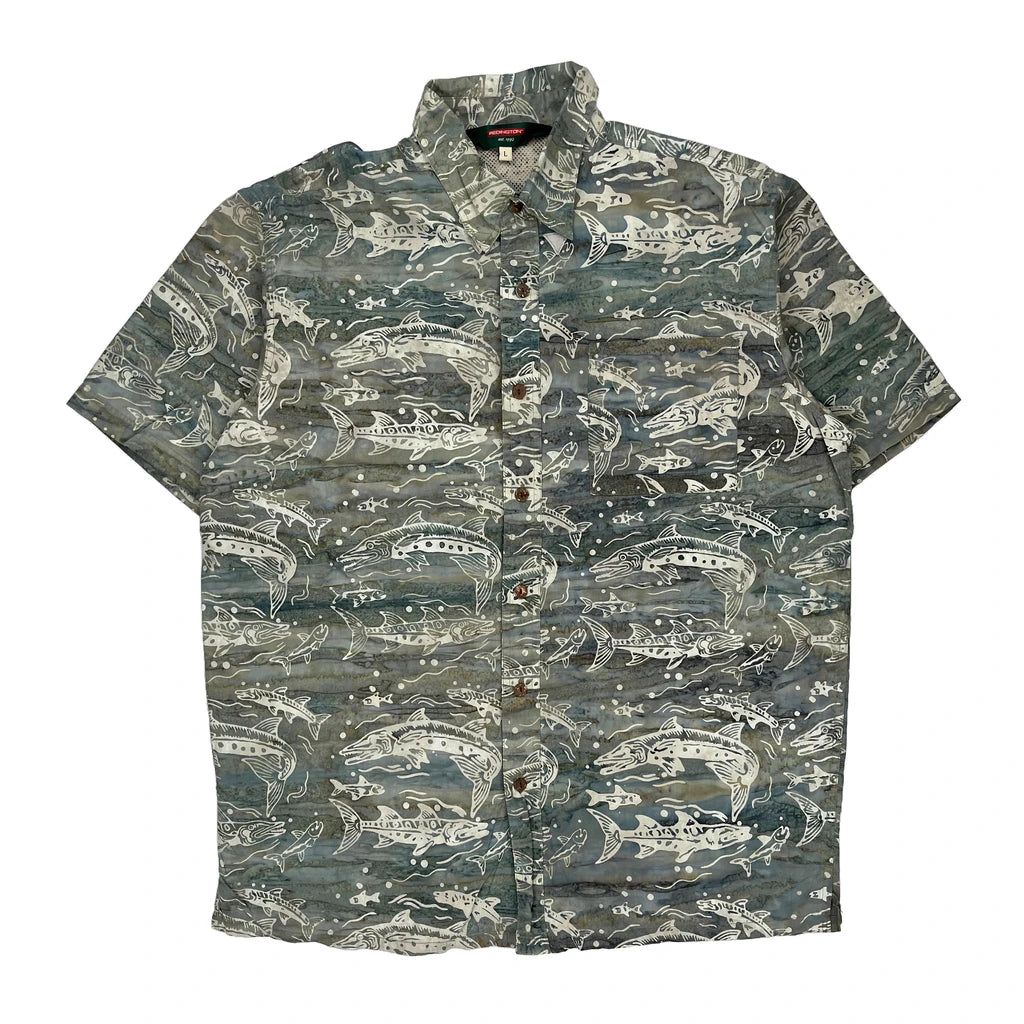 Redington Graphic Hawaiian Shirt - Large Multicoloured Cotton