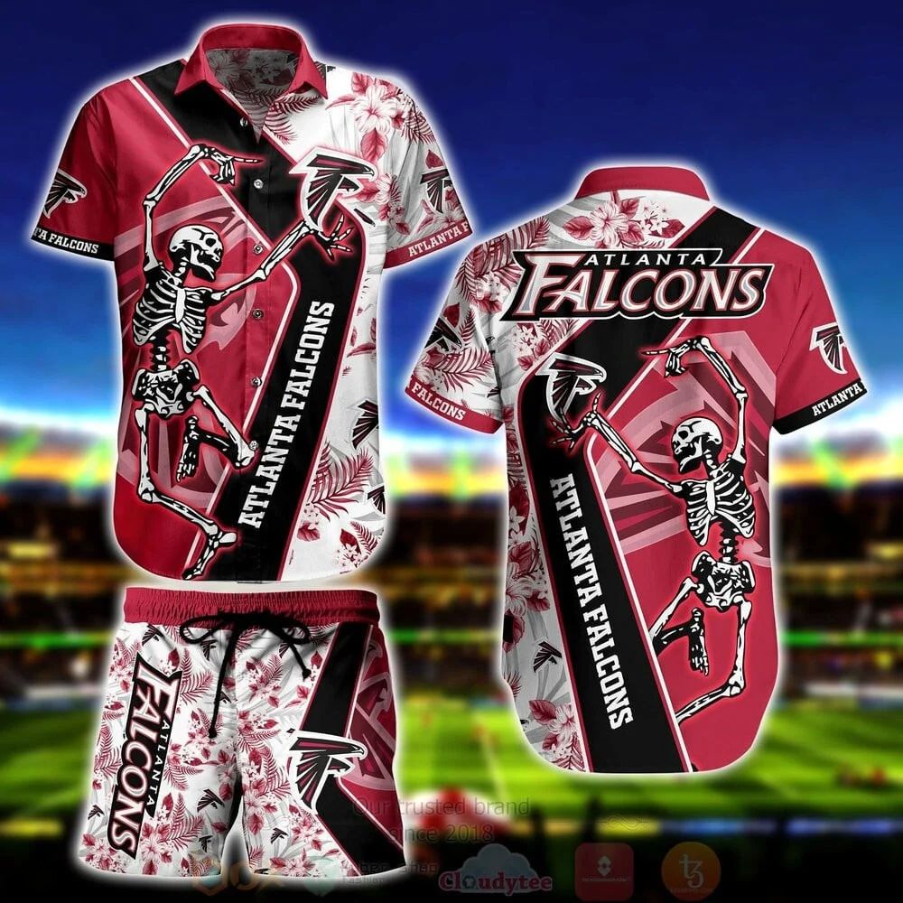 Atlanta Falcons Hawaiian Shirt Skeleton Dance Design 756541