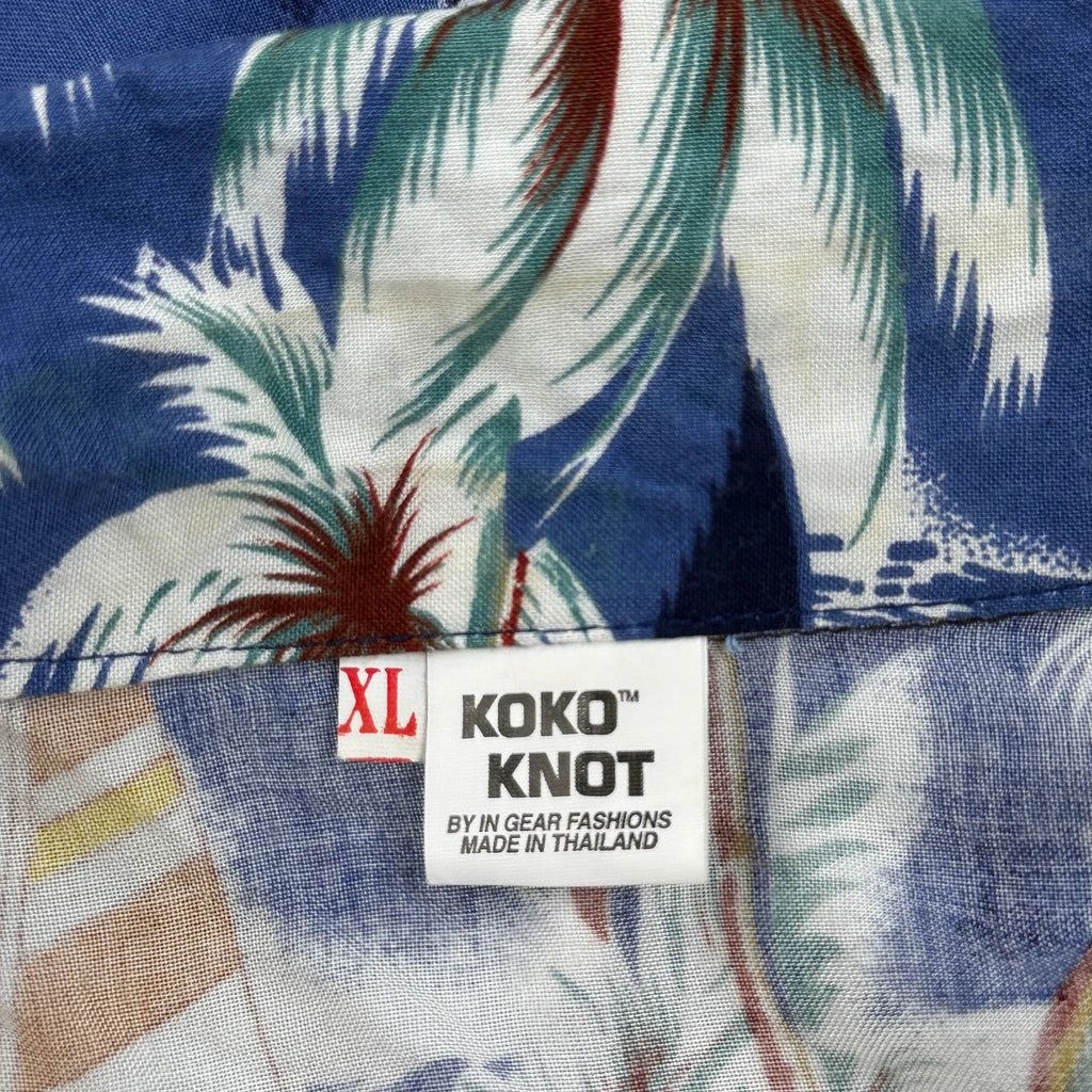 Koko Knot Floral Hawaiian Shirt - XL Blue Cotton