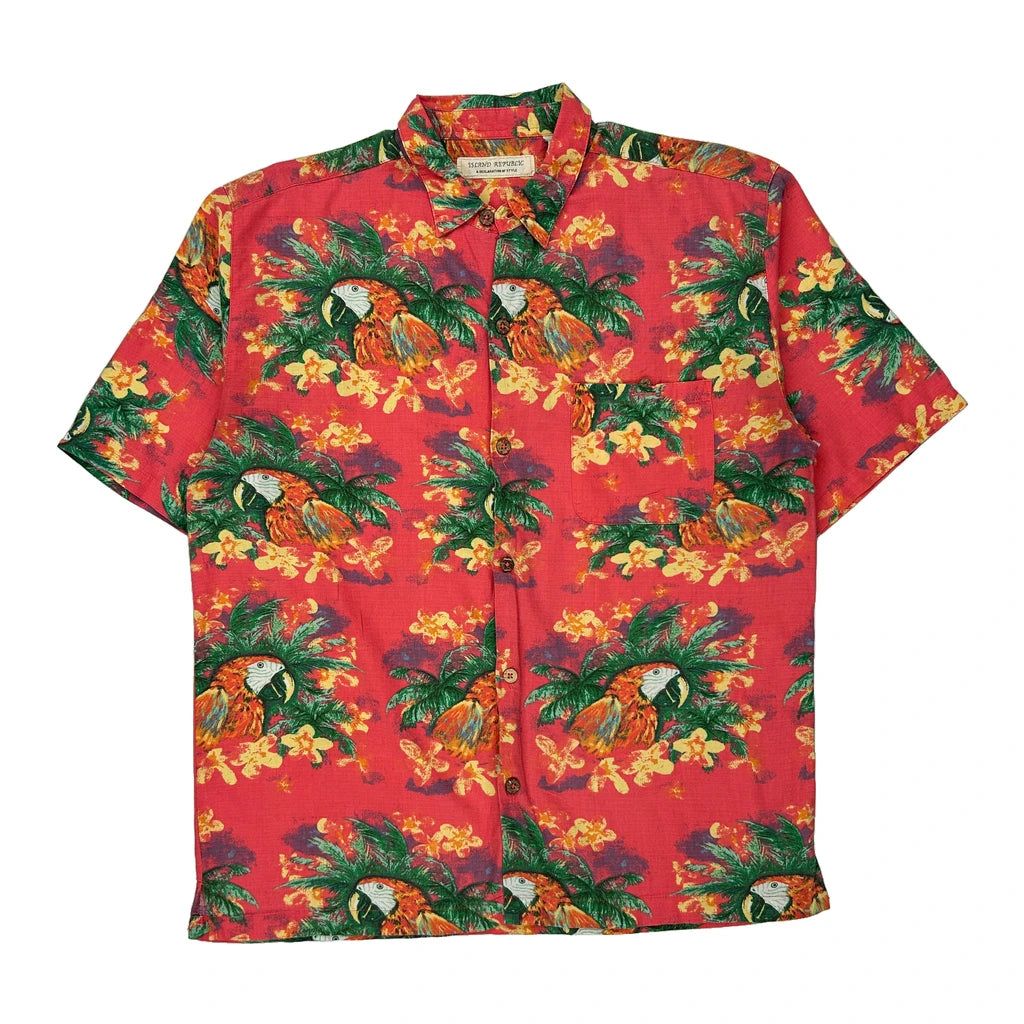 Island Republic Floral Hawaiian Shirt - Large Multicoloured Cotton Blend