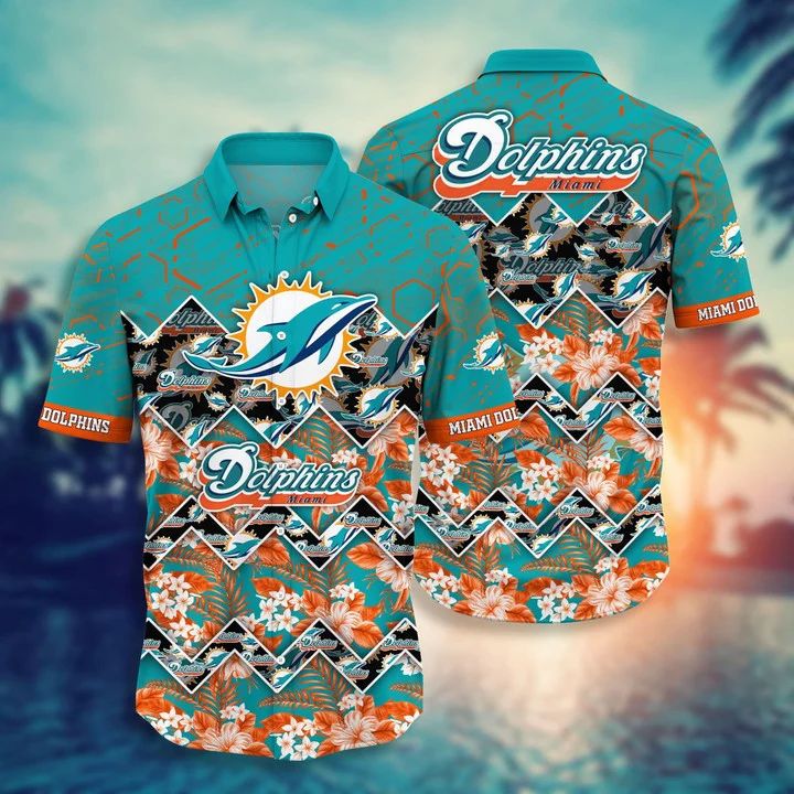 Miami Dolphins Hawaiian Shirt Sunset Surf Design 347267