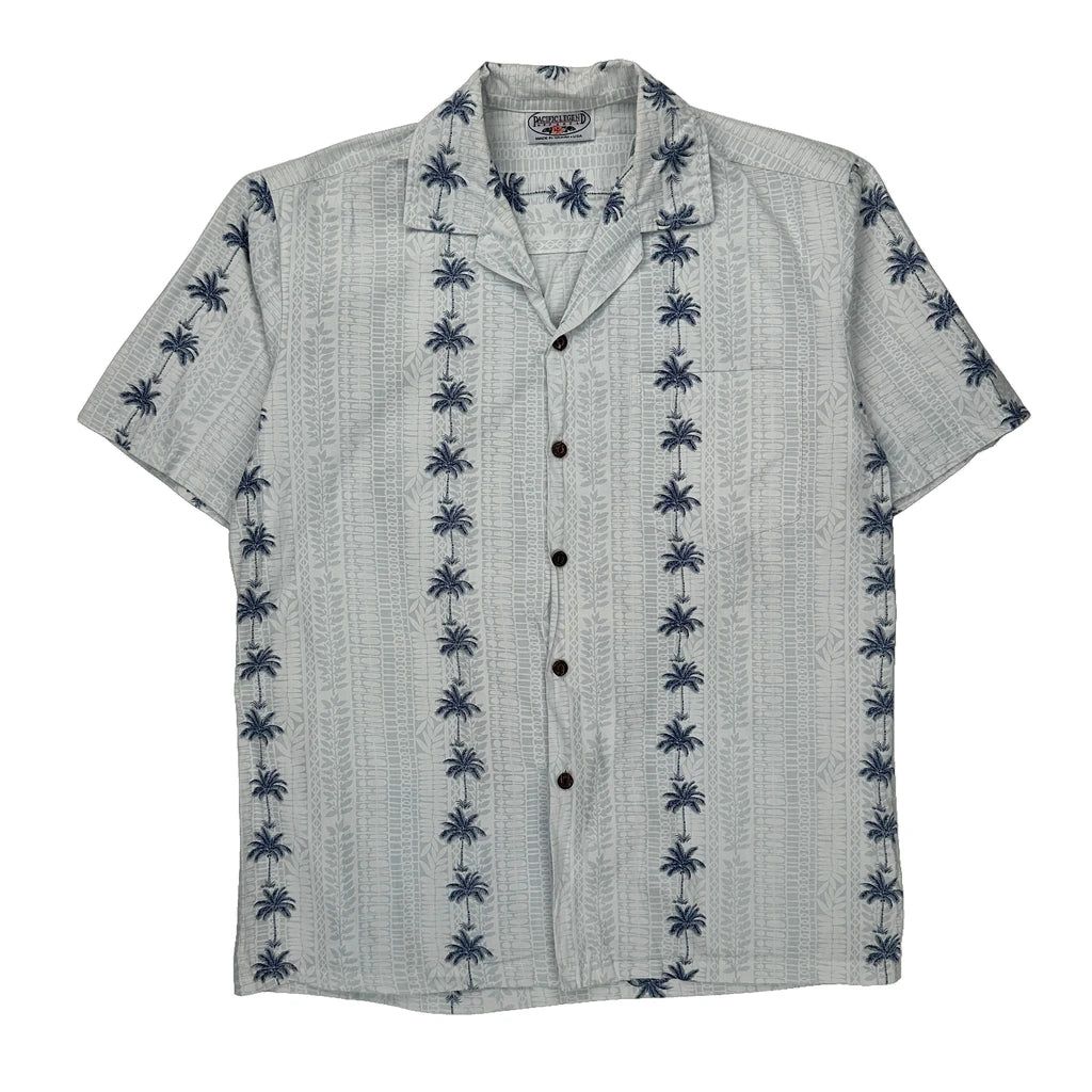 Pacific Legend Hawaiian Shirt - Large White Cotton