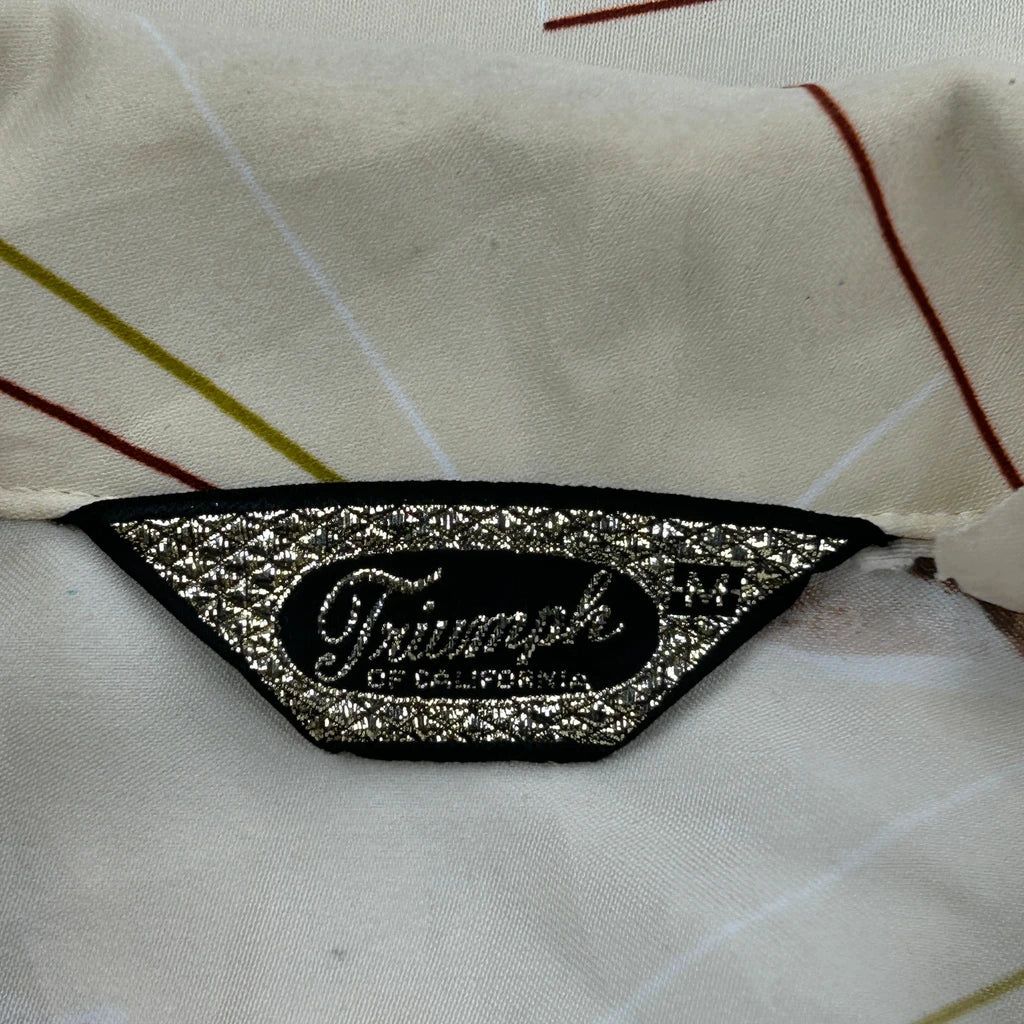 Triumph Floral Hawaiian Shirt - Medium Cream Polyester