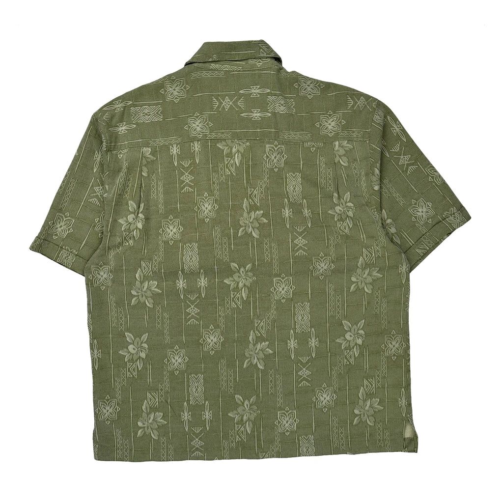 Jamaica Jaxx Floral Hawaiian Shirt - XL Green Cotton
