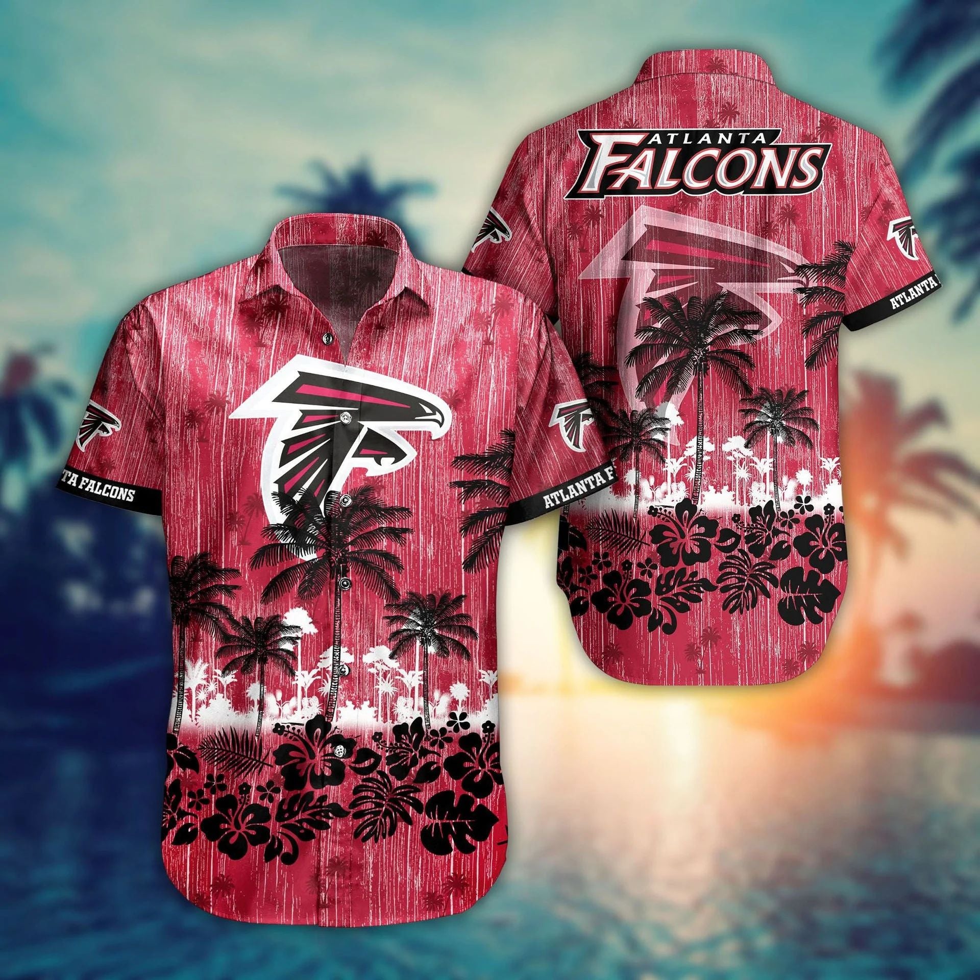 Atlanta Falcons Hawaiian Shirt Palm Paradise Design by