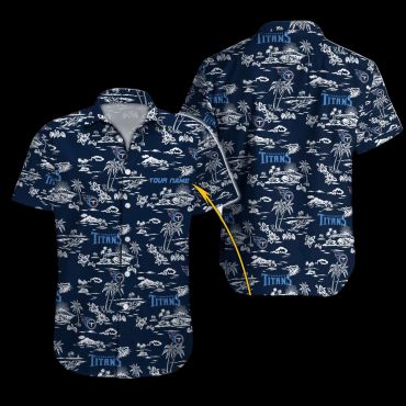 Personalized Tennessee Titans Island Sketch Hawaiian Shirt