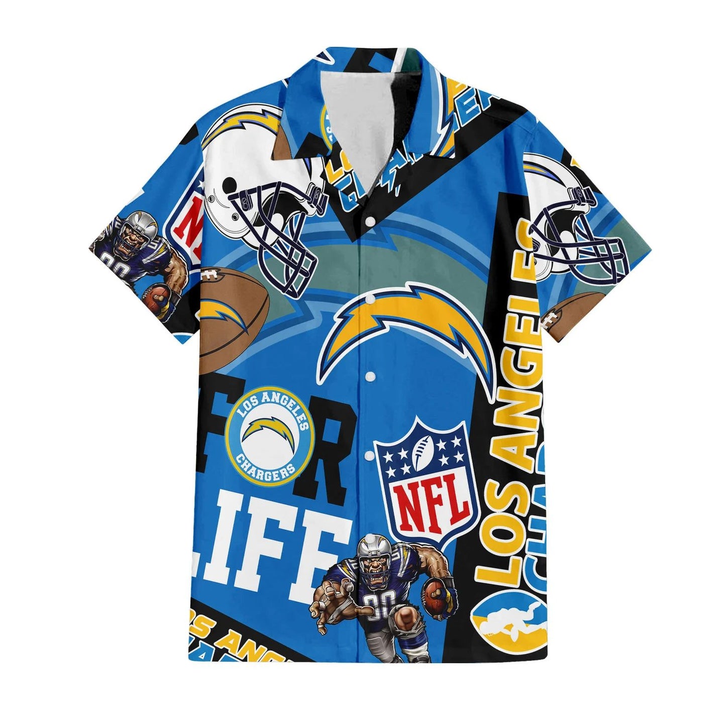 Los Angeles Chargers Hawaiian Shirt For Life 996721