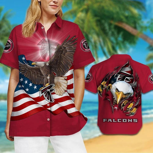 Atlanta Falcons Patriotic Eagle Hawaiian Shirt 719727