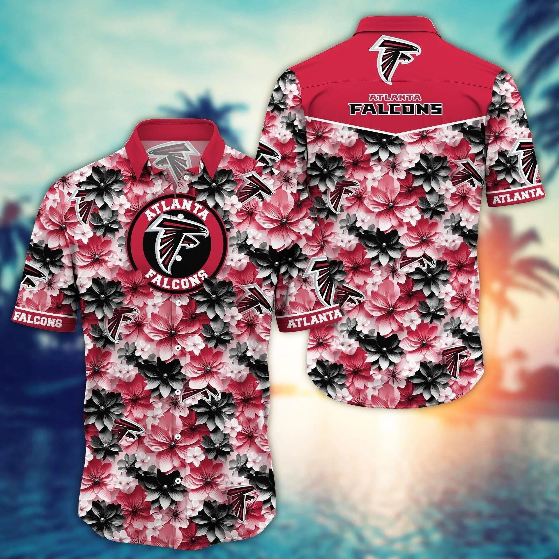 Atlanta Falcons Hawaiian Shirt Bold Blooms Design 433290