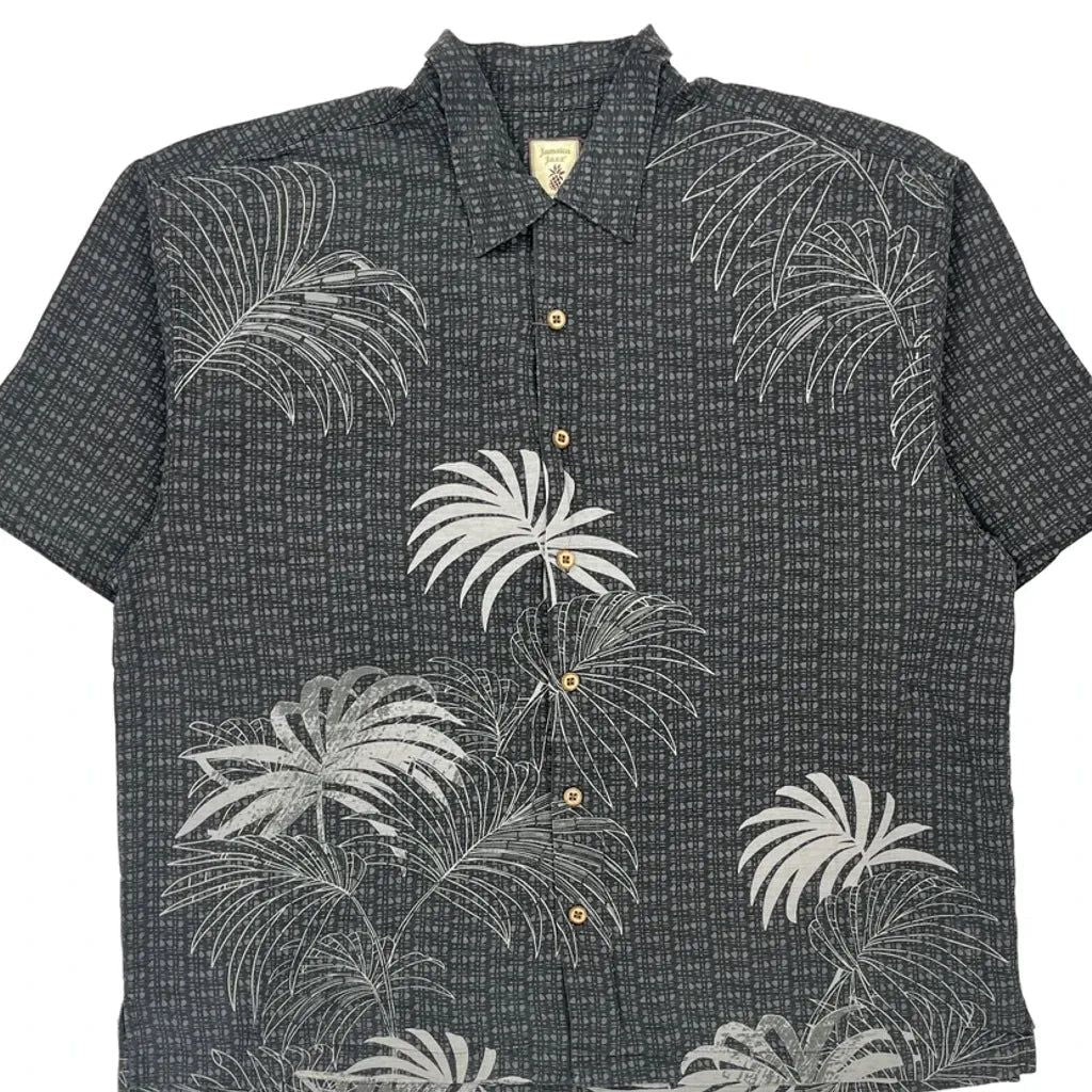 Jamaica Jaxx Floral Hawaiian Shirt - 2XL Grey Silk