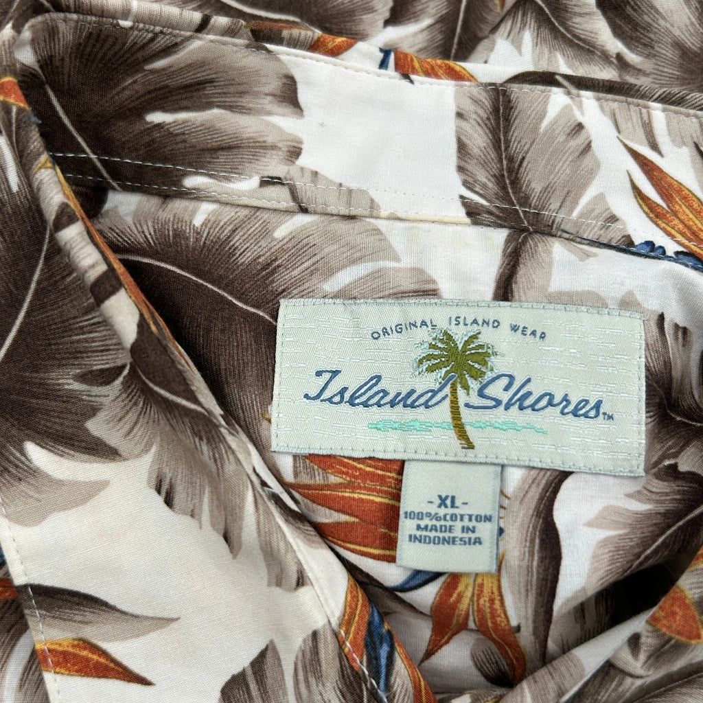 Island Shores Floral Hawaiian Shirt - XL Multicoloured Cotton