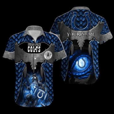Personalized Indianapolis Colts Grid Iron Paradise Hawaiian Shirt