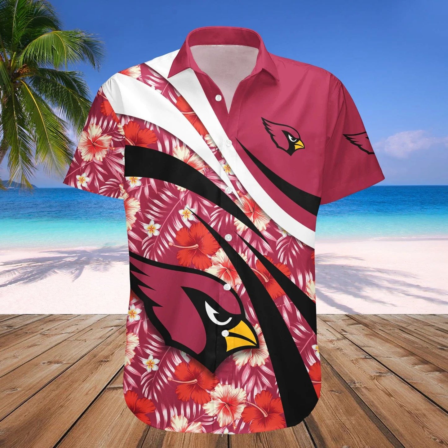 Arizona Cardinals Hawaiian Shirt Tropical Hibiscus Design 377707