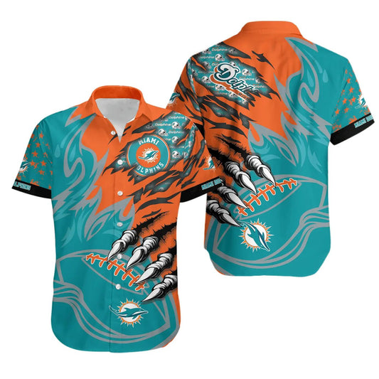 Miami Dolphins Hawaiian Shirt Fierce Claw Design 709243