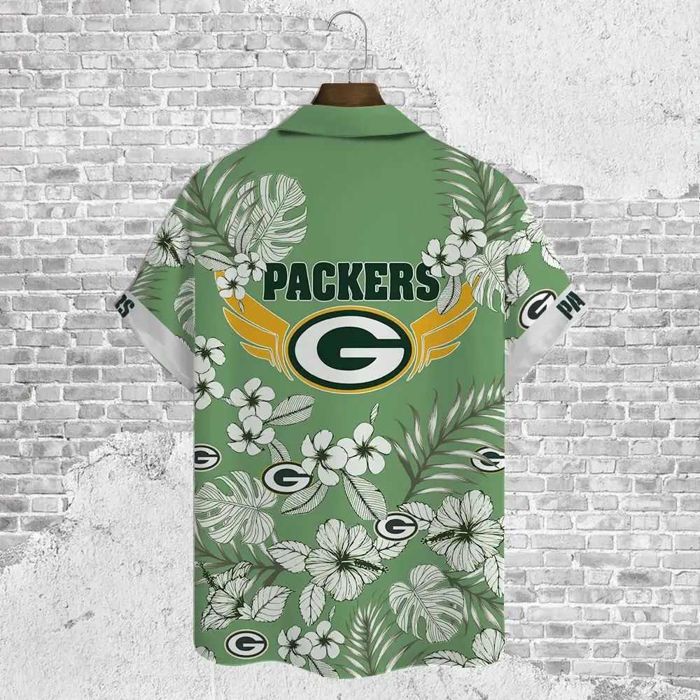 Green Bay Packers Hawaiian Shirt Tropical Paradise Breeze Design