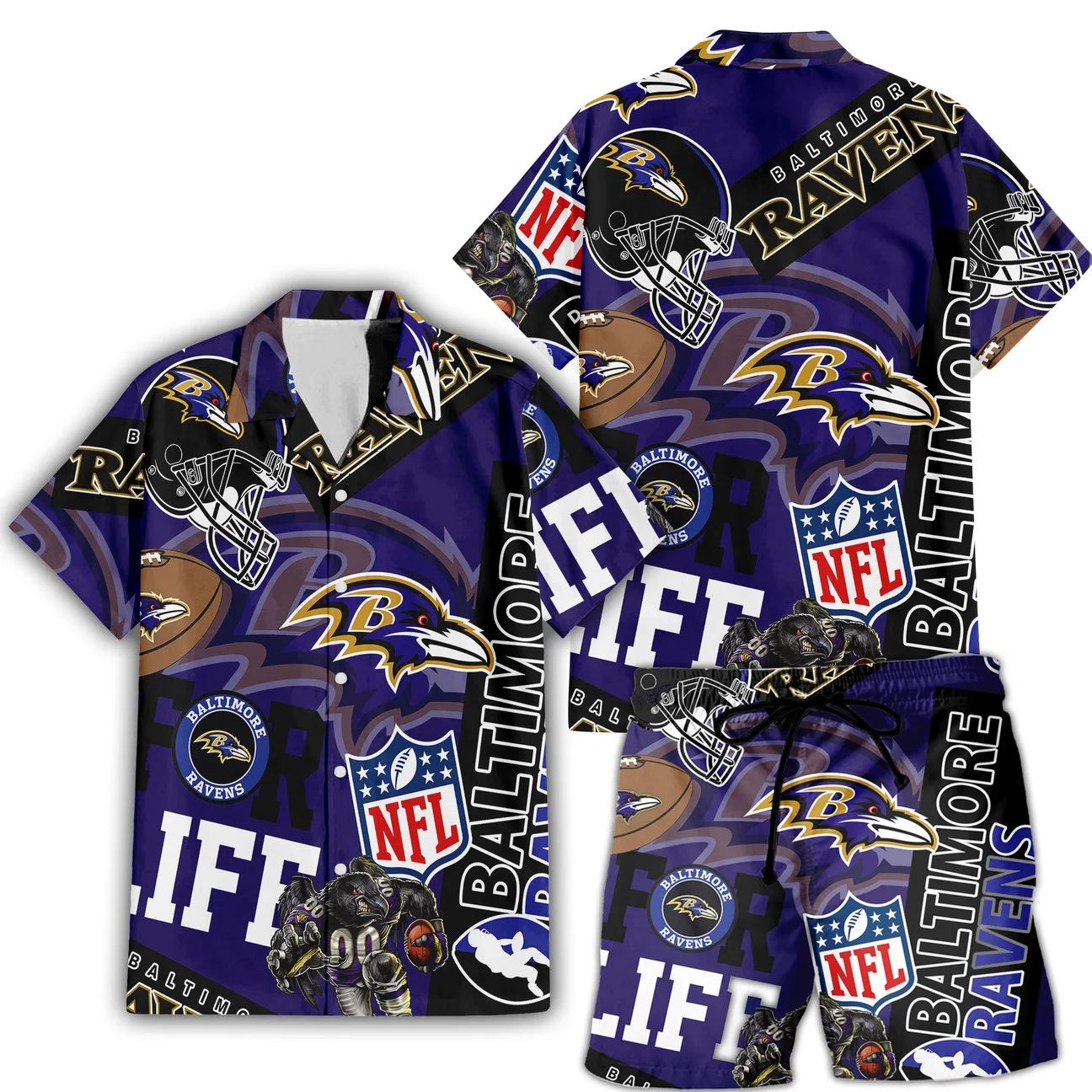 Baltimore Ravens Hawaiian Shirt For Life 119447
