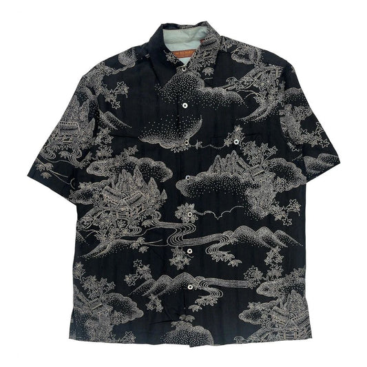 Tori Richard Graphic Hawaiian Shirt - Small White Silk