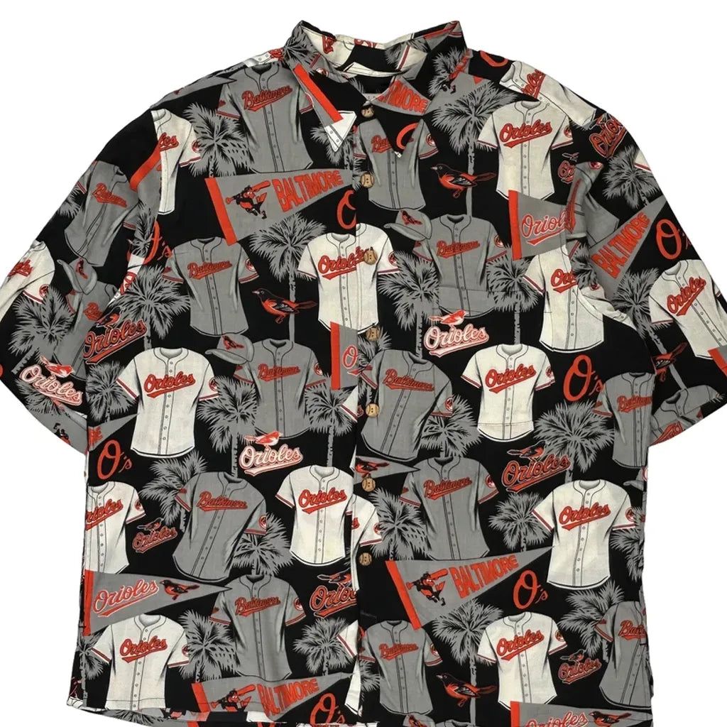Baltimore Orioles Reyn Spooner Graphic Hawaiian Shirt - XL Multicoloured Viscose