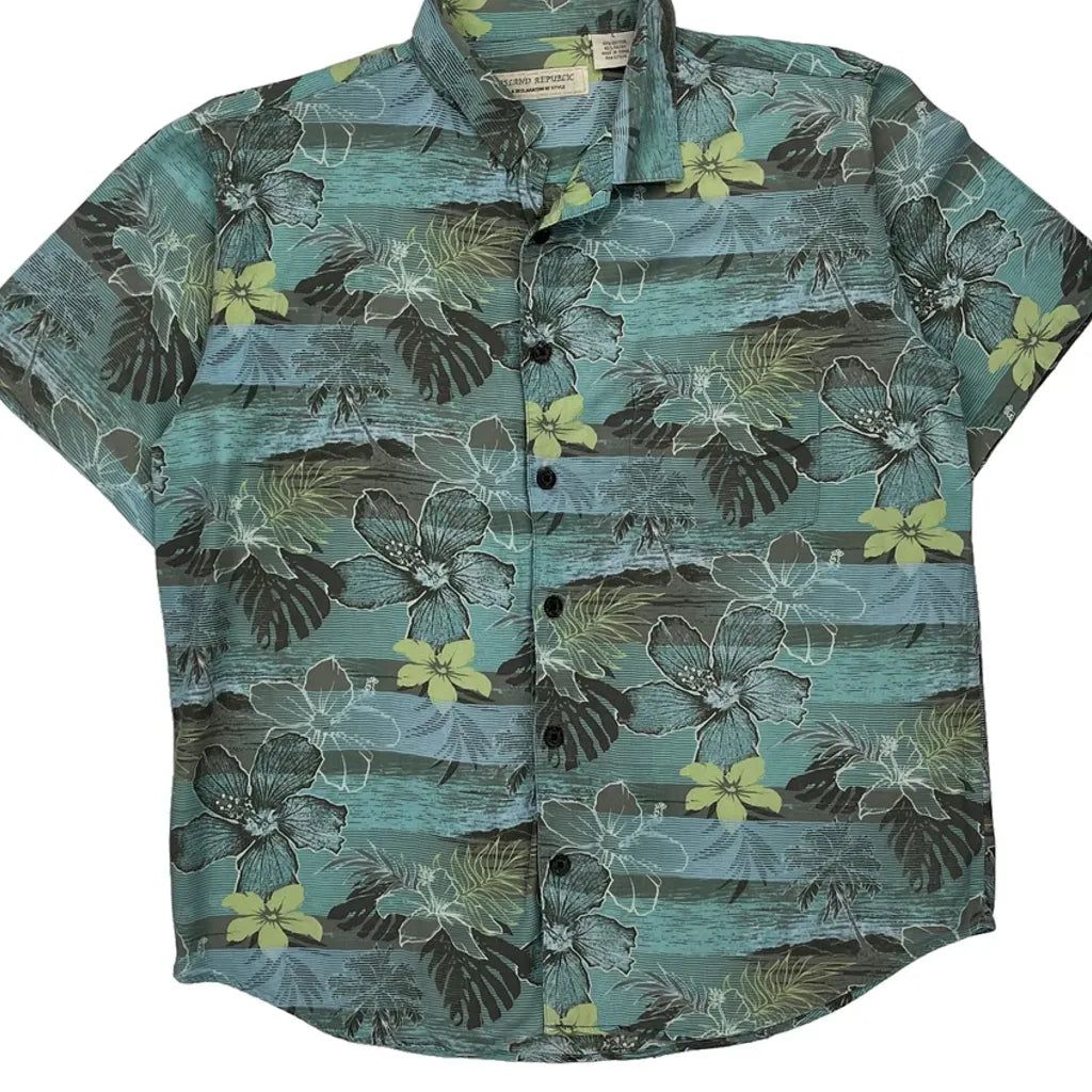 Island Republic Hawaiian Shirt - Large Multicoloured Cotton Blend