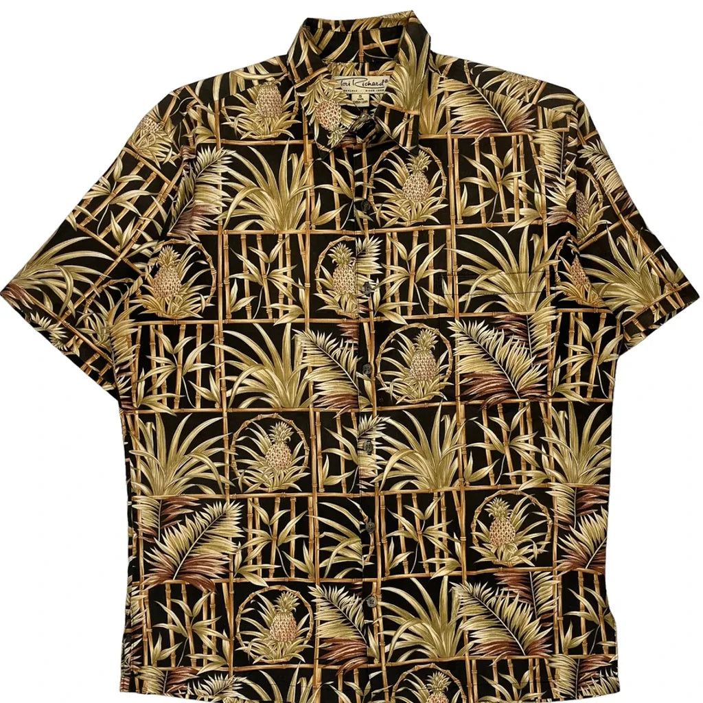 Tori Richard Floral Hawaiian Shirt - Small Black Cotton