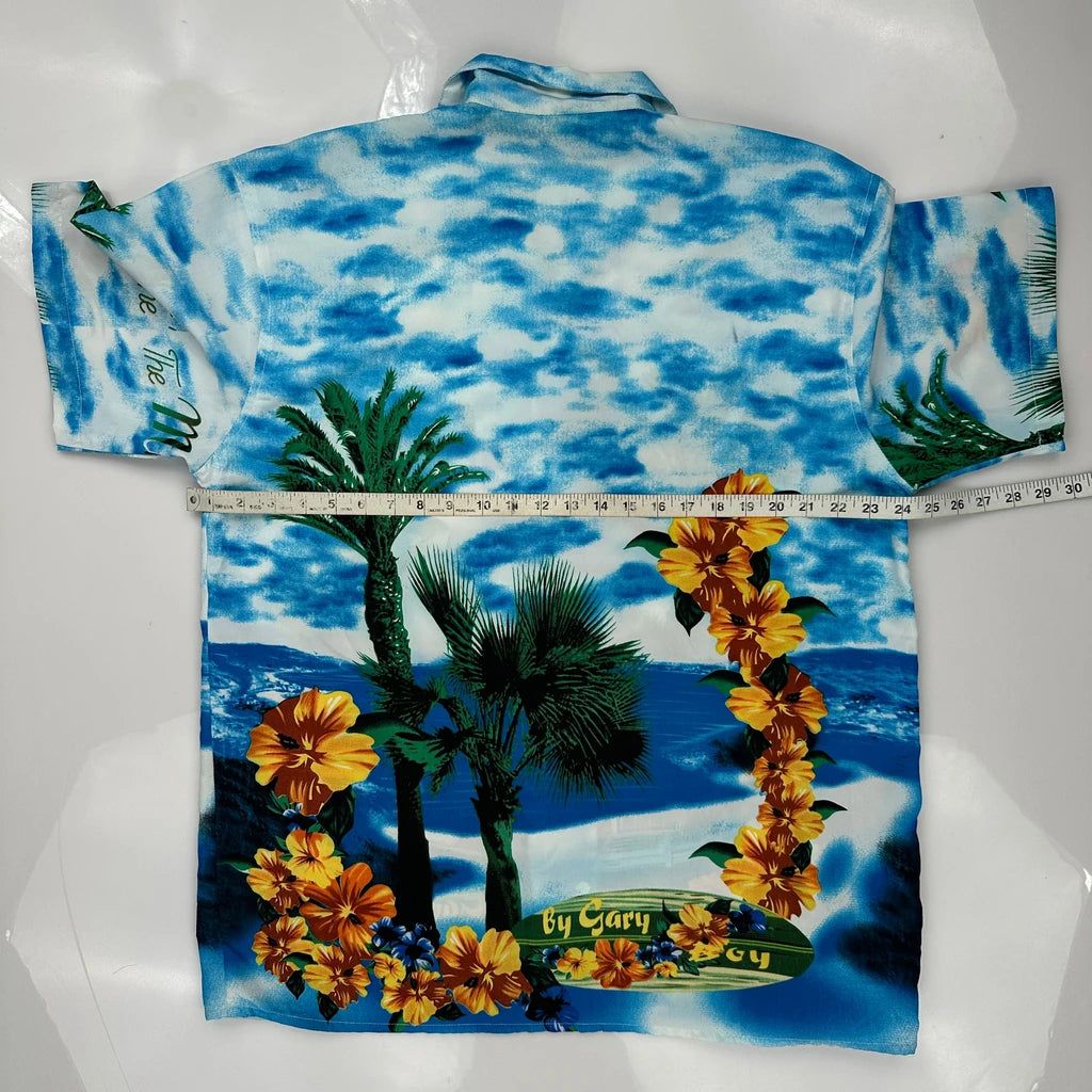 Malibu Unbranded Graphic Hawaiian Shirt - XL Multicoloured Polyester