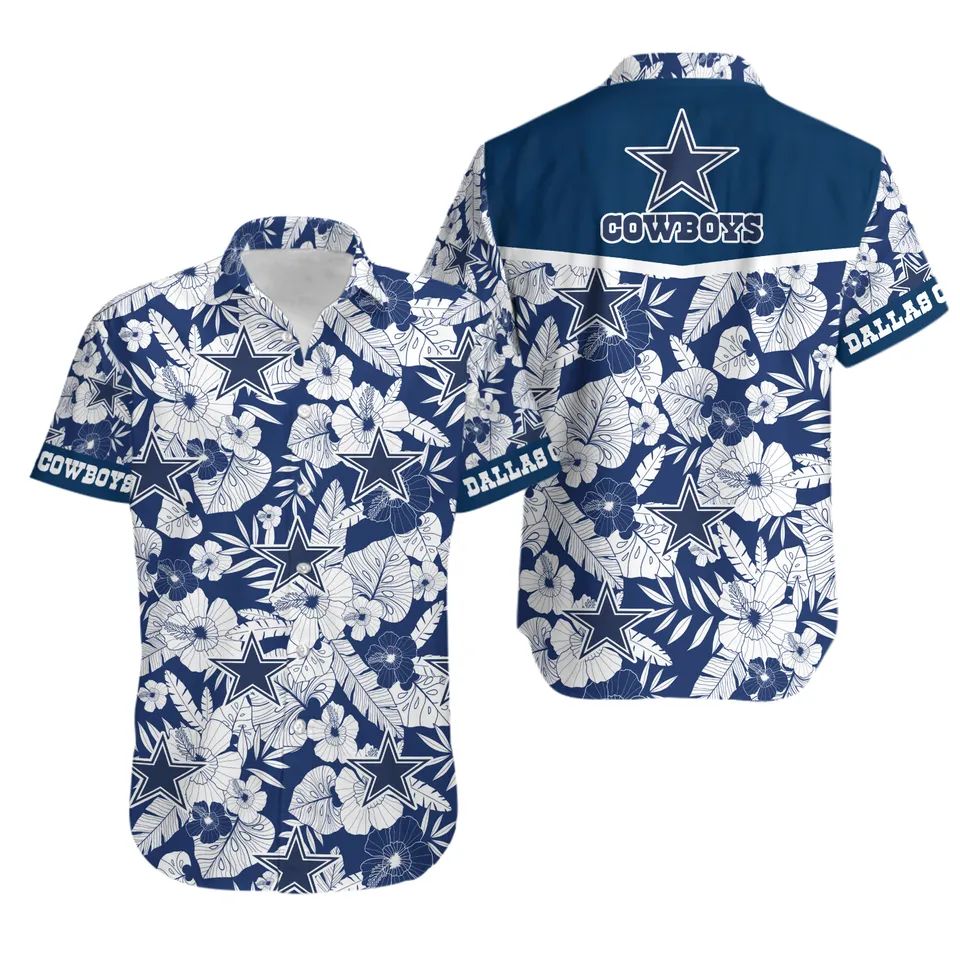 Dallas Cowboys Hawaiian Shirt Floral Elegance Design by